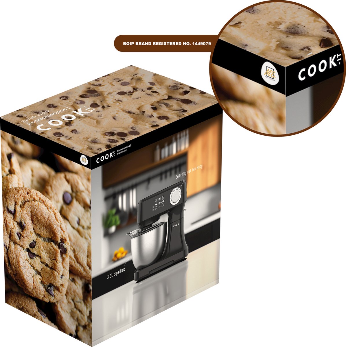 COOK-IT Keukenmachine - Keukenrobot - Foodprocessor met 12 Standen - Keukenmixer met RVS kom - 3.5L
