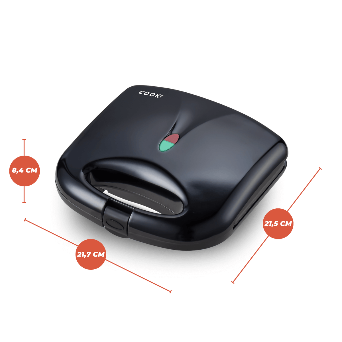 COOK-IT Tosti IJzer – Compact & Veelzijdig met Anti-Aanbaklaag