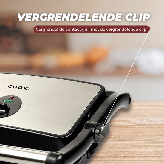 COOK-IT Tosti Apparaat - Instelbare Warmte & BPA Vrij