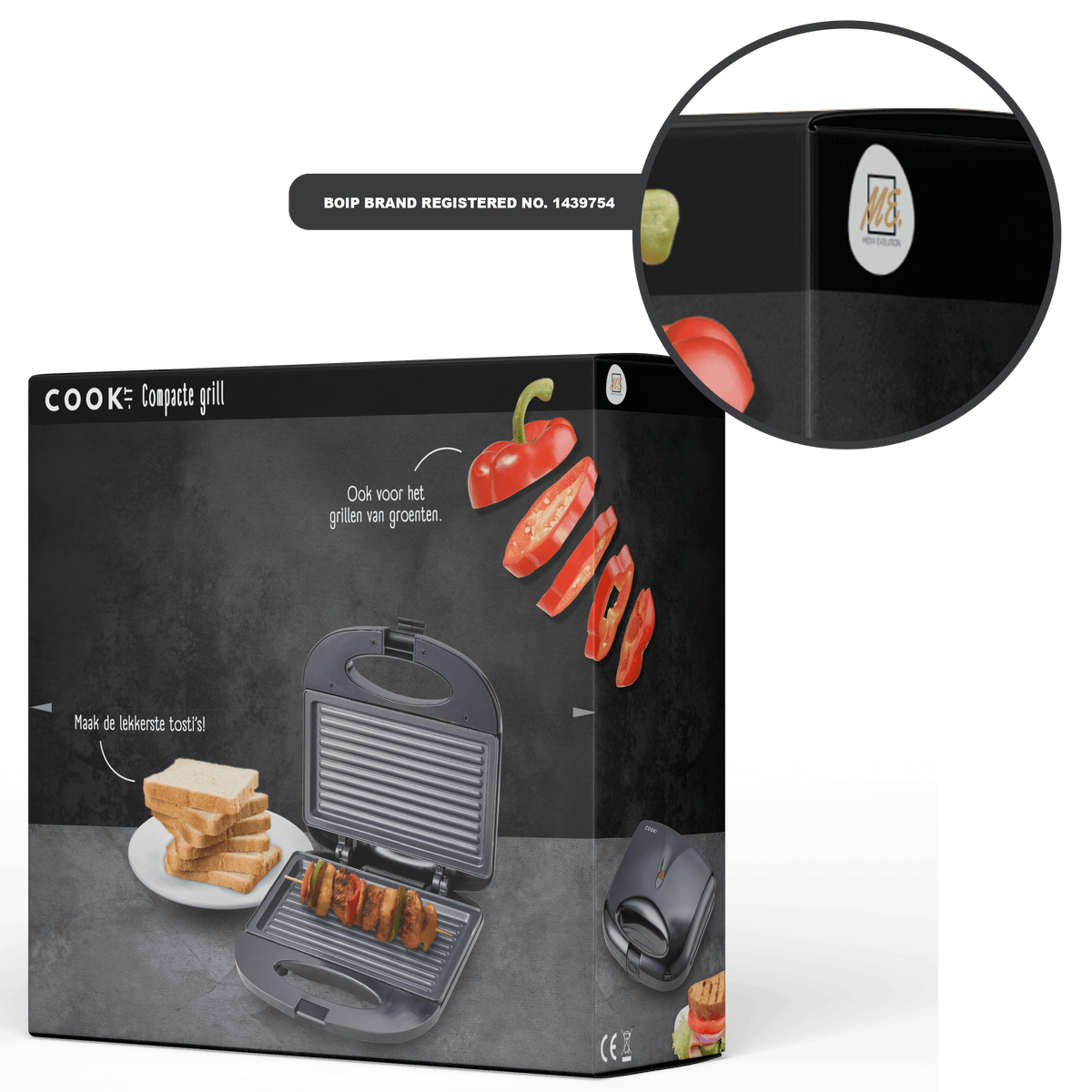 COOK-IT Tosti IJzer – Compact & Veelzijdig met Anti-Aanbaklaag