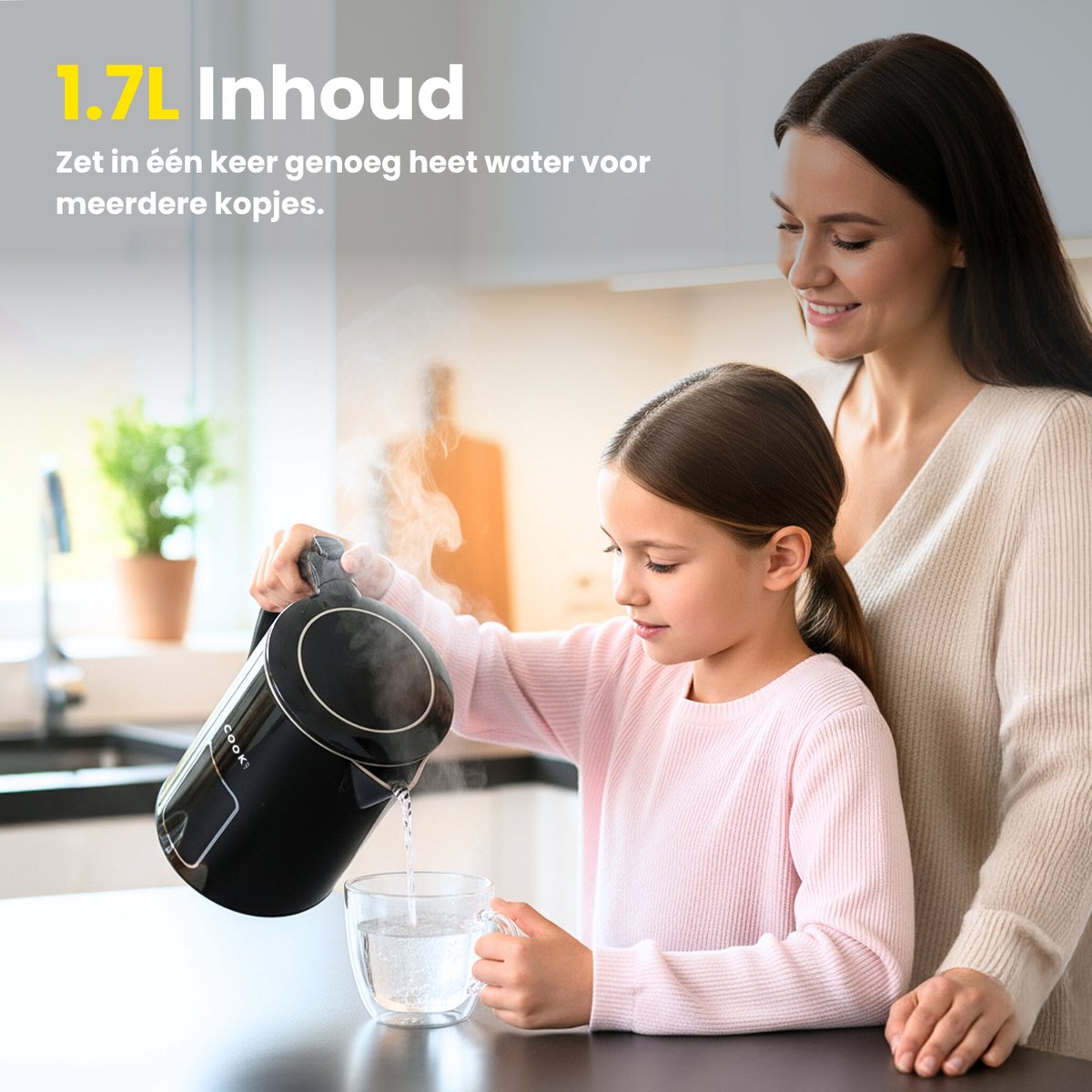 COOK-IT Digitale Waterkoker 1,7 liter