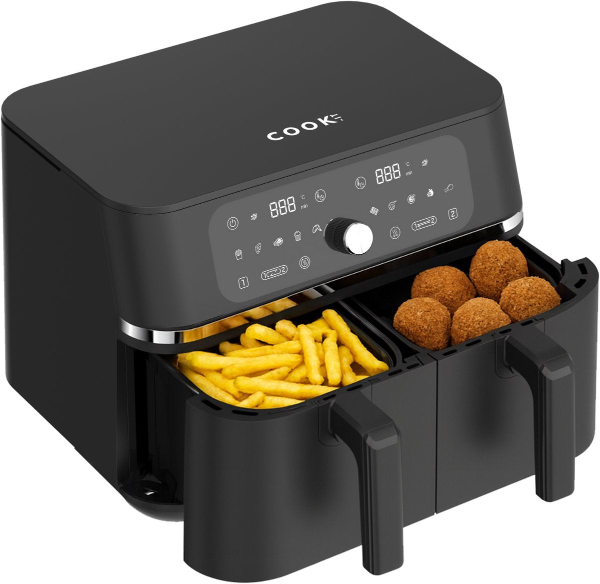 COOK-IT Dubbele Airfryer XXL 9L