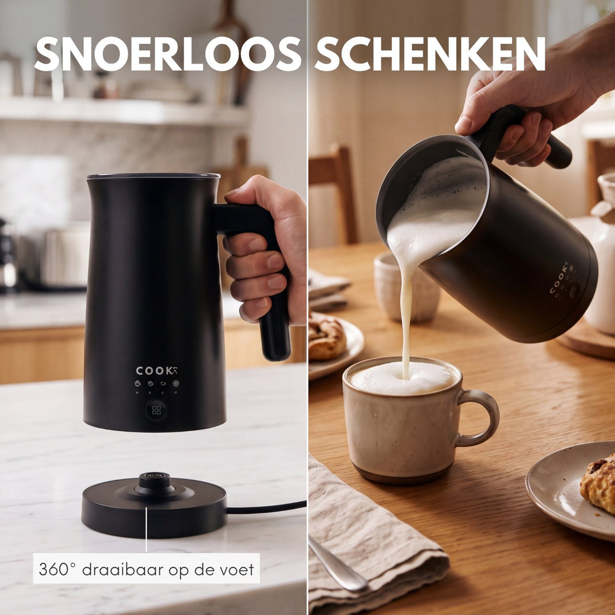 COOK-IT Elektrische Melkopschuimer 4 standen