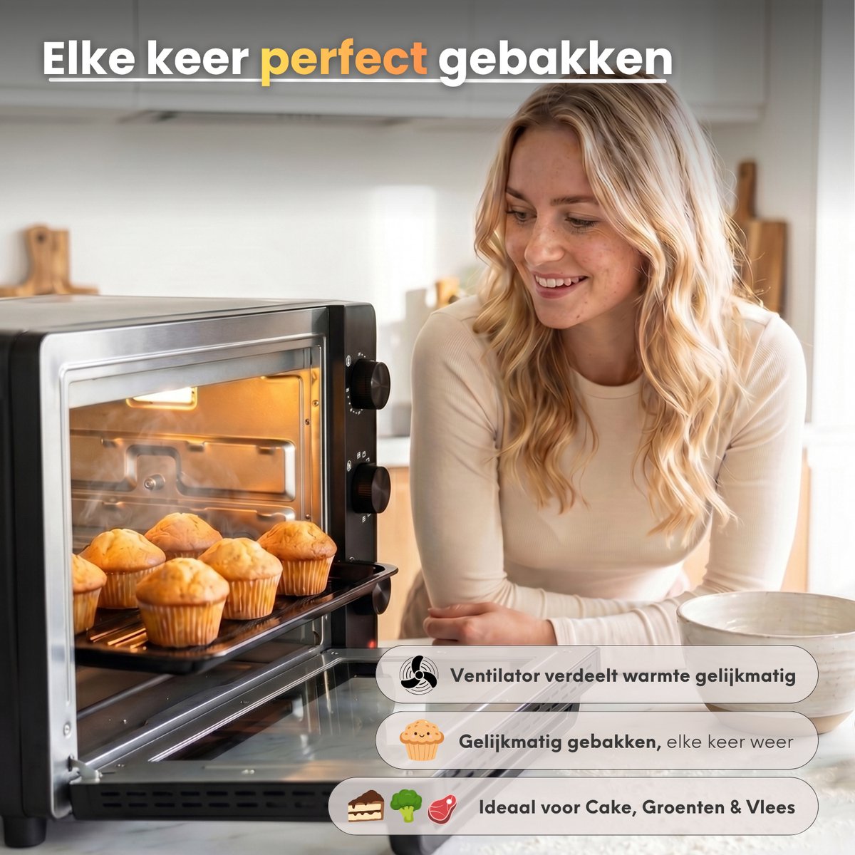 COOK-IT Vrijstaande Oven 46L met draaispit