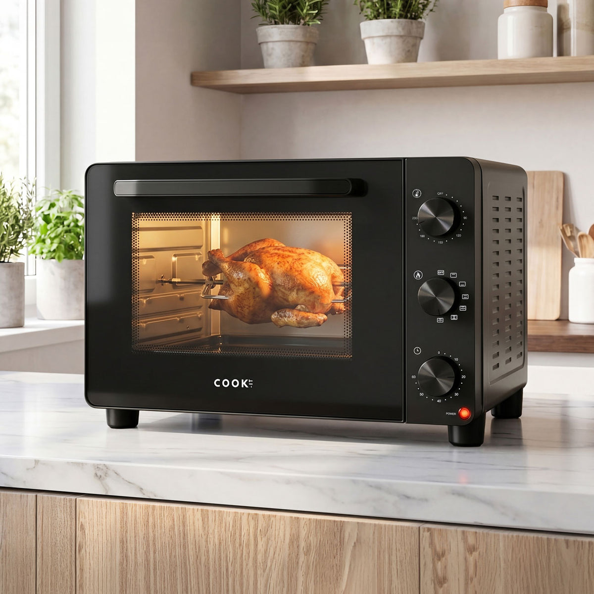 COOK-IT Vrijstaande oven 46L - Mini oven met draaispit